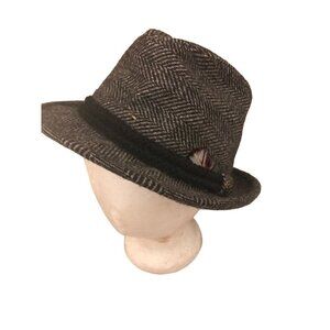 Dobbs Fifth Avenue Fedora Houndstooth Hat‎ Black